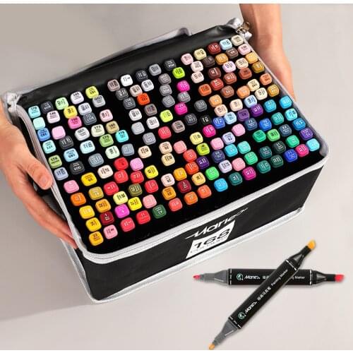 JIANWU MARIES 40/60/80/168pcs Dual Head Art Marker Pen Set Alcohol Based Non Toxic Sketch painting drawing markers art supplies