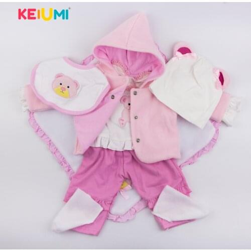 KEIUMI New Arrival Lovely Doll Clothes Set Suit For 22-23 Inch Reborn Baby Doll 6 Pcs For Kid Doll Accesssories DIY Toy