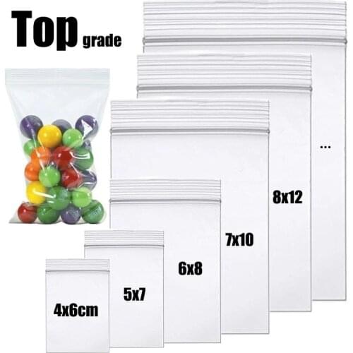 100/300/500Pc Thickened Transparent Zip lock Bag Small Plastic Bags Storage Food Sealed Bag PE Packaging Bag Craft Supplies