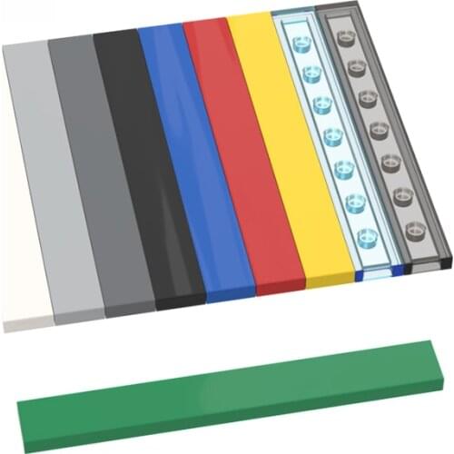 10PCS Plate Brick Particles 4162 1x8 Compatible Assembles For Building Blocks Parts DIY Educational Creative Gft Toys