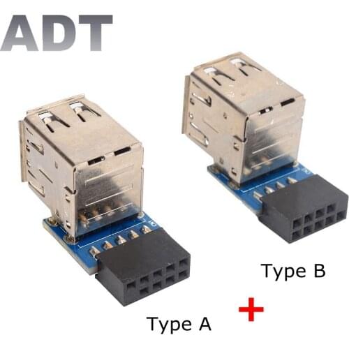 Pci express add on card 2 Port 9PIN Female to 2 USB 2.0 A Female PC Motherboard USB Expansion Adapter Computer Accessories