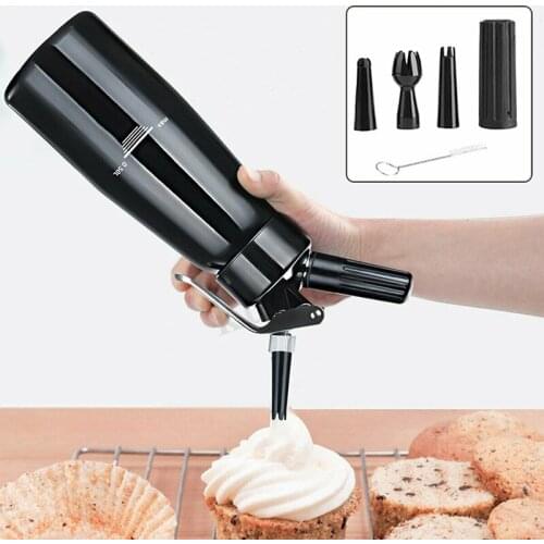 Aluminum Whipped Cream Dispenser Squeeze Bottle Home Kitchen Cream Whippers Dessert Tools Portable 500ml Whipped Cream Maker