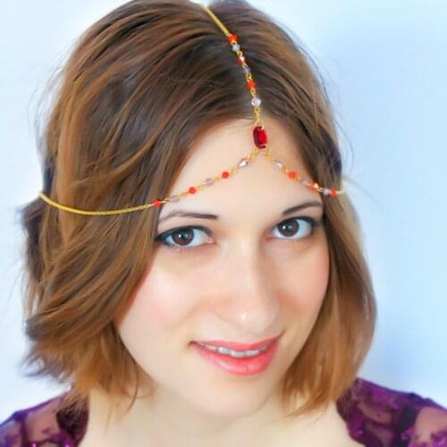 Wavy Fringed Chain Headgear Hair Accessory New Super Glitter Boho Style Rhinestone Headband Wedding Hair Accessory