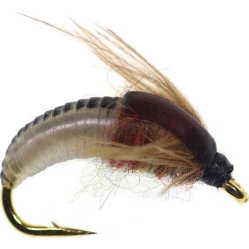 6PCS Fishing Lures Fly Deer Hair Beetle Trout Fly Fishing Fly Bait Brown Caddis Nymph Fishing Lure Accessories
