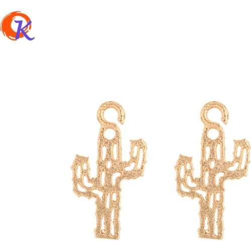 Cordial Design 100Pcs 8*15MM Jewelry Accessories/Charms/Cactus Shape/Genuine Gold Plating/Hand Made/DIY Making/Earring Findings