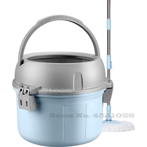 Hand-free Mop with Bucket Home Rotating Universal Rod Mop Single Barrel Mop Automatic Drowning Lazy Mopping Artifact