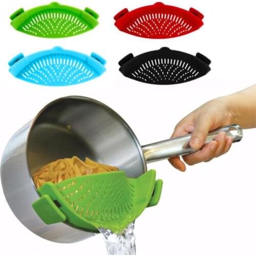 Silicone Colanders Kitchen Clip On Pot Strainer Drainer For Draining Liquid Univers Draining Pasta Vegetable Tool DropShipping