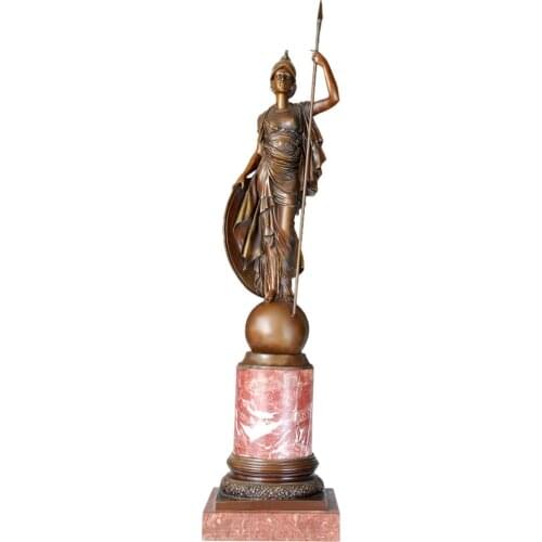 Life Size Greek Wisdom Goddess Athena Statue Sculpture Bronze Antique Art Collectible Figurine Gorgeous Indoor Home Decor Large