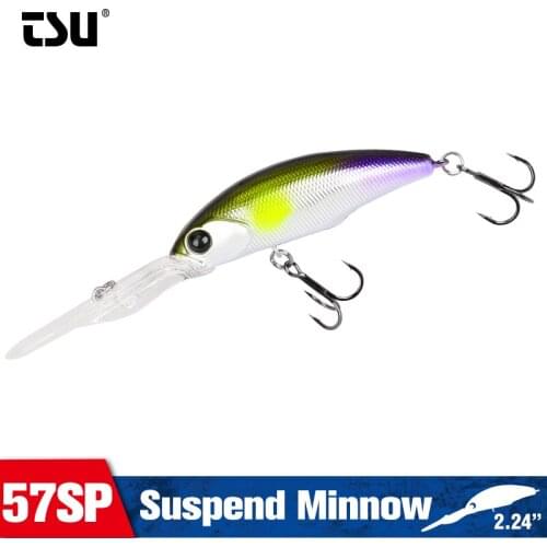 TSURINOYA 57SP Suspending Minnow SHAD 57mm 8.2g Dive 2-4m EXPLORERS Long Casting Professional Bass Pike Hard Bait Jerkbait