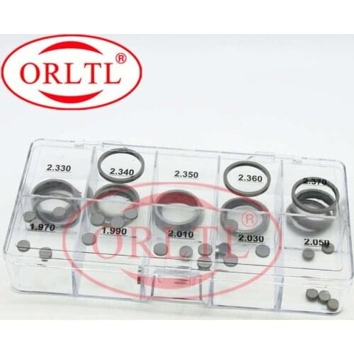ORLTL High Speed Steel Fuel injector Nozzle Washer Shims Common Rail Diesel Adjustment Gaskets Size 1.97mm-2.37mm