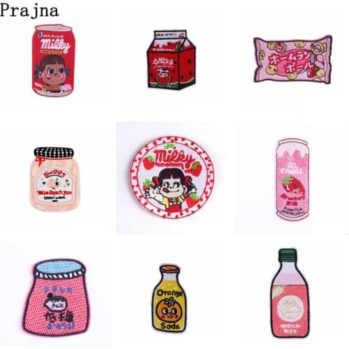 Japan Cartoon Patch Embroidered Patches For Clothing Iron on Patches On Clothes Bottle Applique For Kids T-shirt Jacket Decor