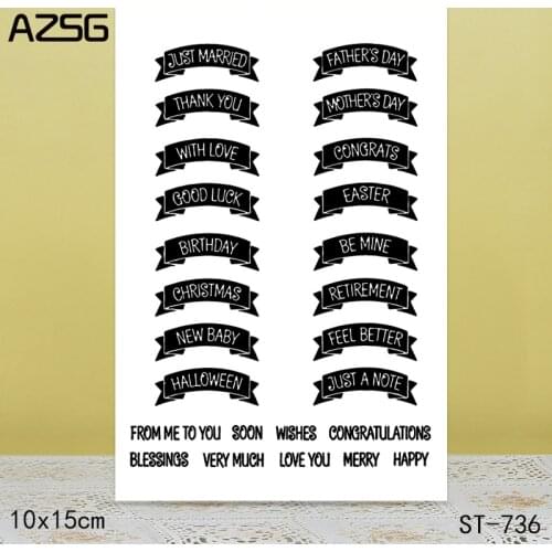 ZhuoAng Different Festivals Words Wishes Clear Stamps For DIY Scrapbooking/Card Making/Album Decorative Silicon Stamp Crafts