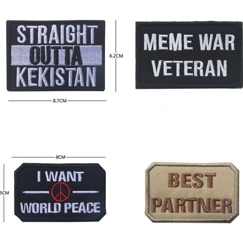 1 Piece of English Alphabet Embroidery Patch Meme War Soldier Tactical Badge Patch Embroidery Patch Jacket Jeans Backpack Hat