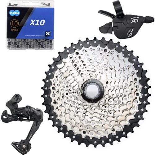 Mountain Bike 10 Speed Groupset 10s 11-42/46/50T K7 Cassette Shifter Rear Derailleur X10 Chain MTB 4 Kits For Parts x5 x7 m610