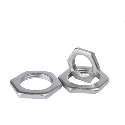 100PCS M8 M10 M12 M14 M16 M18 M20 M22 M24 GB808 hexagon thin nuts fine thread nut lock sleeve galvanized iron carbon steel