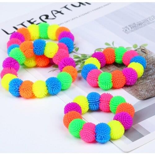 T5EC Fidget Bracelet Sensory Wristband Interactive Anti-Stress Novelty Gift Hair Band Elastic Cord for Office Anxiety Relief