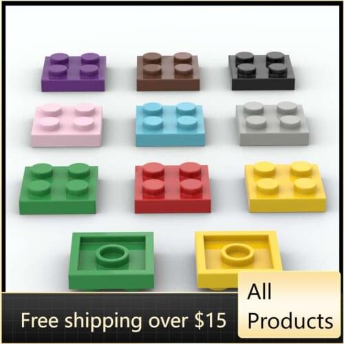 10PCS Assembles Particles 3022 Plate 2x2 Building Blocks Bricks Parts Tech DIY Assembly Educational Toys For Children Kids Gift