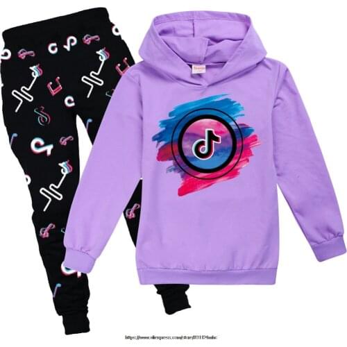 Tik Tok New boys girls pullovers childrens fashion Tik Tok hooded t-shirt suit childrens clothing christmas outfit