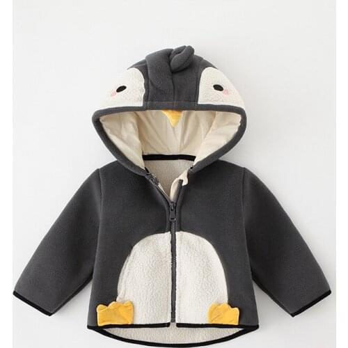 Childrens Coat Autumn Winter Baby Warm Outerwear Cute Kids Clothing Cartoon Boys Girls Long-sleeve Hooded Cardigan Jacket