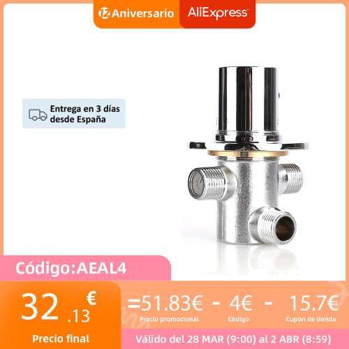 DN15 Solid Brass Thermostatic Mixing Valve Thermostat Faucet for Shower System Water Temperature Control Chrome Home Improvement