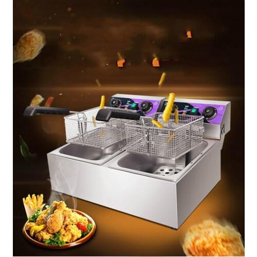 Electric Deep Fryers blast furnace with time double cylinder oil fryer frying pan fry Fried chicken leg NEW