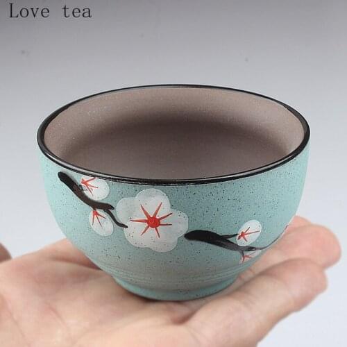 Purple sand color sand hand-painted plum blossom teacup independent master cup ceramic household creative Chinese style 75ml