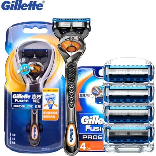 Gillette Fusion Proglide Manual Shaving Razor Blades For Men Safety Beard Razors Shaver Hair Removal Machine 1 Handle 5 Blades