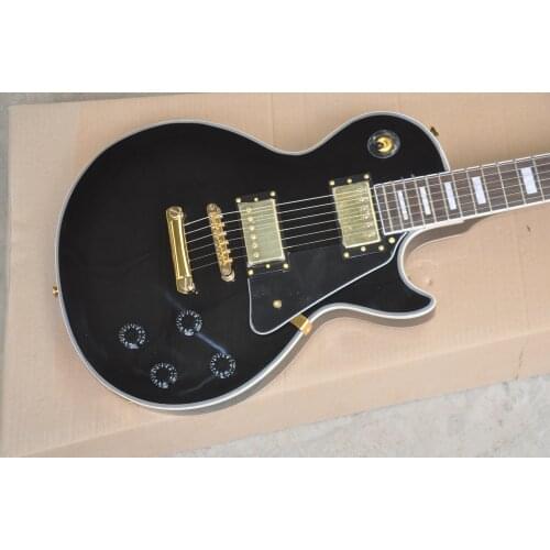Chinese guitar factory custom black electric guitar rosewood fingerboard instock 62