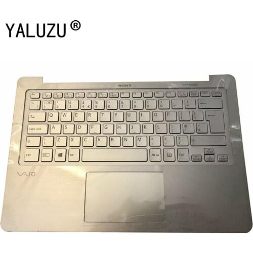 UK Layout Keyboard FOR Sony SVF13N SVF13 SVF13N15CLS SVF13NA1UU A1999864A Silver Palmrest upper Cover
