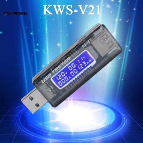 KWS-V20/V21 USB Current Voltage Capacity Tester Volt Current Charger Capacity Tester Meter Mobile Power Detector Battery Test