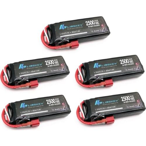 5PCS Limskey RC Lipo Battery 2S 7.4V 2500mah 40C Max 80C for Wltoys 12428 12423 1:12 RC Car Spare parts For Syma X8 Battery