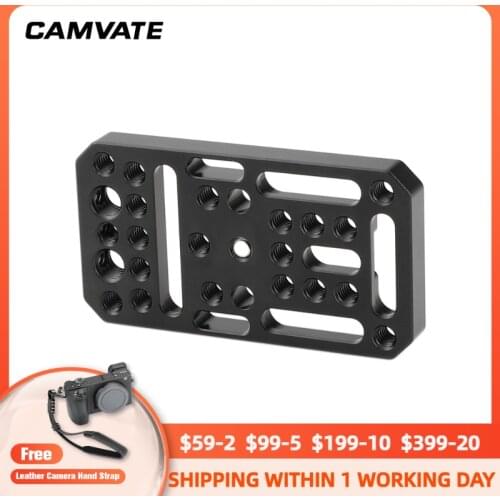 CAMVATE Multipurpose Cheese Plate Extension Platform With 1/4" & 3/8" Threads & Mounting Grooves For Camera Cage DIY Configuring