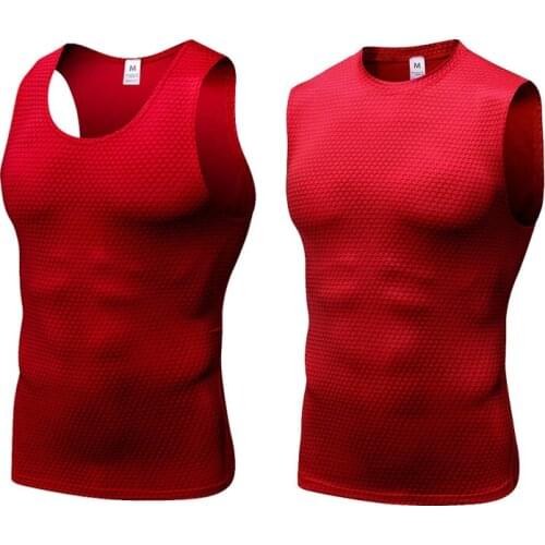 Men Sleeveless Rashgarde Sport t-Shirts Mens Running Vest Muscle Fitness Gym Vest Bodybuilding Tight Breathable Shirts Gymswear