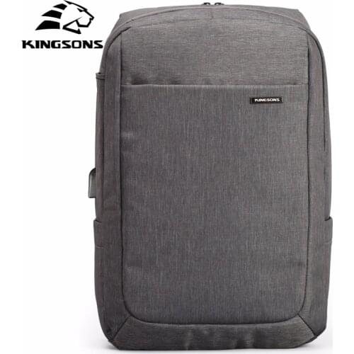 Kingsons Men Travel Backpack Large Capacity 15.6 inch Laptop Backpacks USB Charging Waterproof bag Shockproof Air Cell Backpack