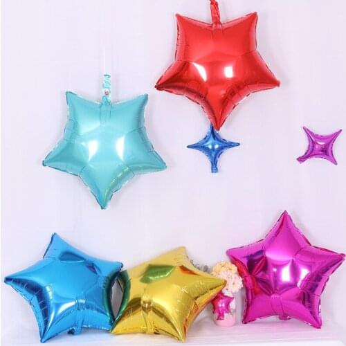 10 Inch Star Foil Balloons Set Wedding Birthday Christmas Party Backdrop Decor Air Ball Inflatable Globos Child Gift Toy Supply