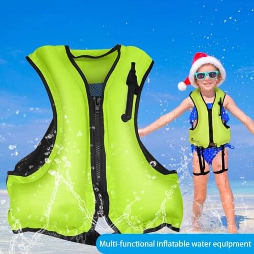 Adult Inflatable Swim Life Vest Jacket Snorkeling Floating Device Swimming Drifting Surfing Survival Water Sports Life Saving