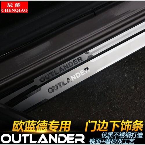 For Mitsubishi Outlander 2013-2019 2pcs/set wear plate door cover welcome pedal trim stainless steel car styling accessories