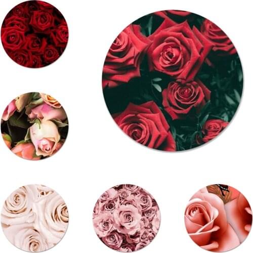 New Arrival Red butterfly on white roses flower Badge Brooch Pin Accessories For Clothes Backpack Decoration gift