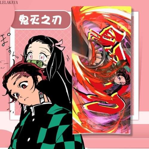 NEW Japan Comic Anime Cartoon Props Demon Slayer: Kimetsu no Yaiba Kamado Tanjirou Action Figure Doll Cosplay Cotton Bath Towel