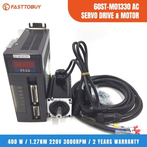 60ST-M01330 400w AC Servo Motor & Driver Kit 1.26Nm 220vAC 3000r/min NEMA24 60mm for Textile Machinery