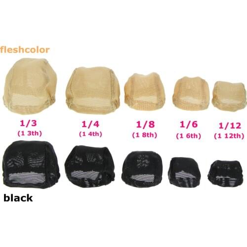 BJD Doll Wigs Fixed-Wig Cap Hairnet Headgear DIY Prop Accessories for Barbie for Blythe for SD Doll 1/3 1/4 1/6 1/12 Nude Black
