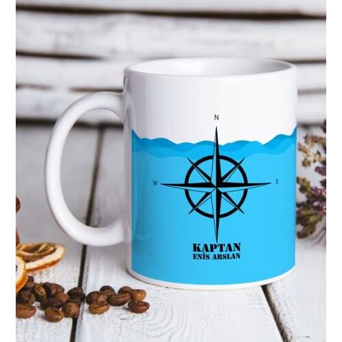 Personalized Captain White Mug Bardak-10