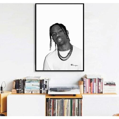 Travis Scott Poster Canvas Art Print American Rapper Poster Modern Hip Hop Photography Painting Wall Pictures Living Room Decor