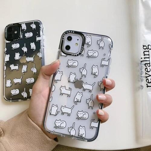 Cute Dog Cartoon Cat Phone Cases For iphone 7 8 plus Fashion Clear Soft TPU Shockproof Cover For iPhone 11 Pro XR XS Max X Case