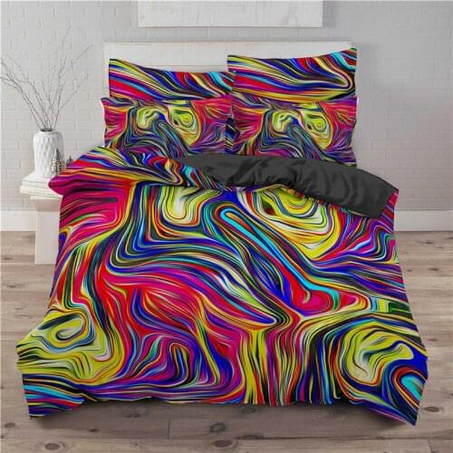 Luxury 3D Color Abstract Art Print Home Living Comfortable Duvet Cover Pillowcase Bedding Set Queen and King EU/US/AU/UK Size