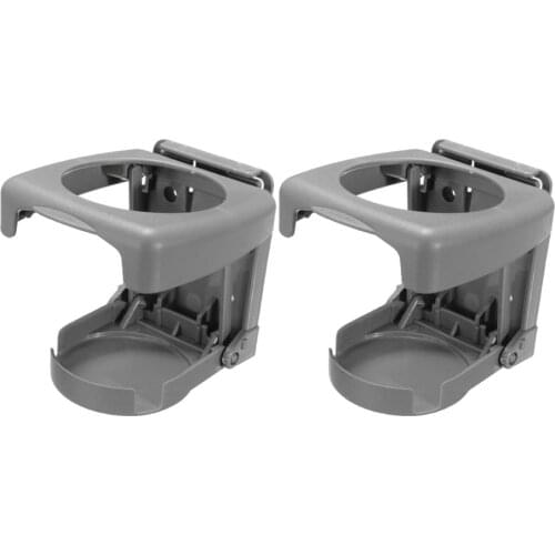 2Pcs Car Folding Fodable Drink Holder Cup Mugs Stand Mount with Screws Gray