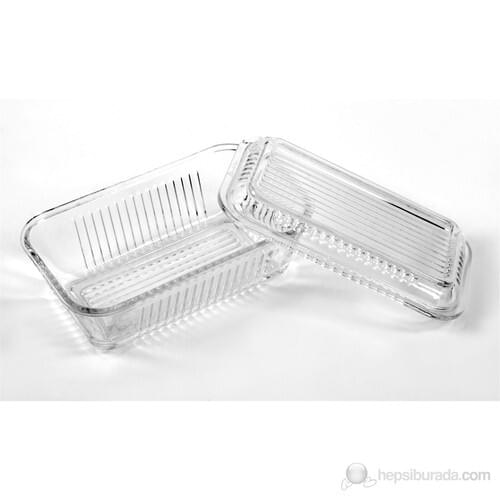 Pasabahce Softcover Cheese Storage-Butter Rests With Lid Glass Storage Container 4 Pcs Breakfast 220 cc Kitchen Dining Enclosure Box