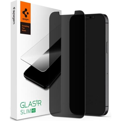 Spigen for iPhone 12 Pro Max mini Glas.tR Slim Anti Spy Peep Privicy Tempered Glass 9H Hardness Screen Protector