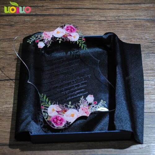 20pcs super elegant european wedding favor lace lase cut wedding invitation card acrylic card design