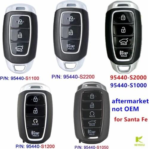 KEYECU Replacement Smart Proximity Remote Key 433MHZ for Hyundai Santa Fe 2018-2021 95440-S1050 S2000 S1200 S1100 S2200 S1000